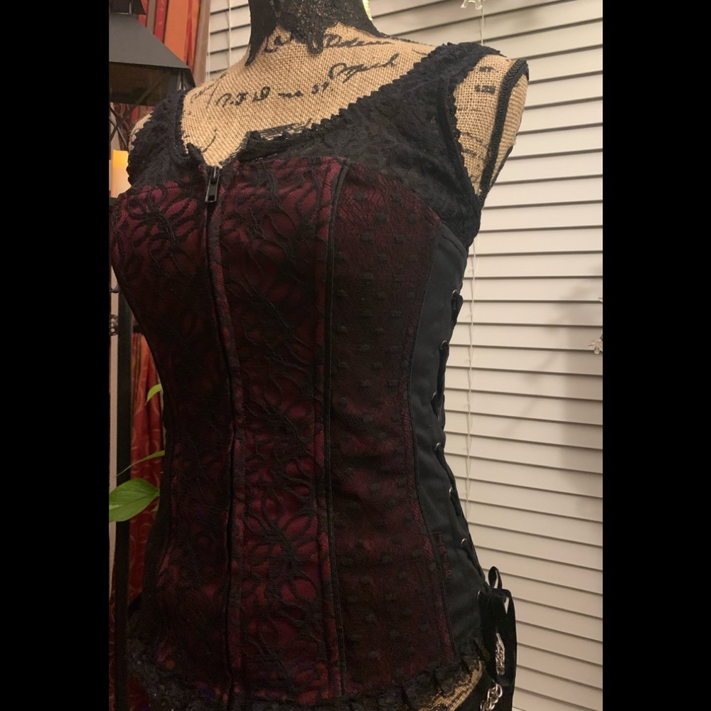 Tripp NYC Burgundy corset top circa 2005. - Picture 7 of 12